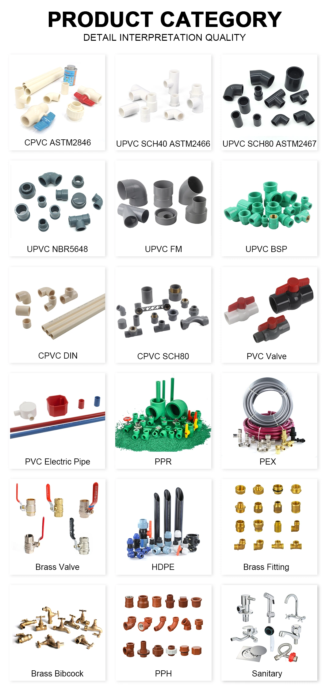 Ifanplus Wholesale UPVC Material PVC Sch40 Fitting Good Quality UPVC Pipe Fitting